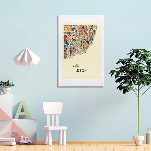 Poster Lisbonne toile 20x30cm pour salon moderne chic