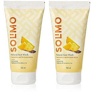 Amazon Brand – Solimo Pineapple Face Wash with Chia Seed, 150ml (Pack of 2)