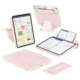 ZOPSGYU for iPad Air 11-inch (M4 2026/ M3 2025/ M2 2024), iPad Air 10.9-inch 5th 4th Generation 2022 2020 Dynamic Case, Magnetic Detachable Cover & Pencil Holder, Portrait/Landscape Stand, Pink