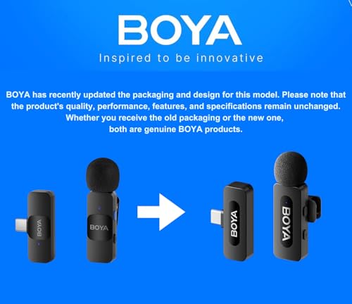 Boya BY-V10 Sistema de microfone sem fio omnidirecional de 2,4 ghz com transmissor e receptor para d