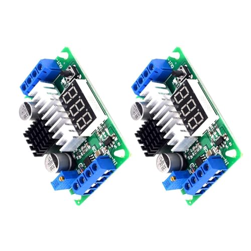 ZBIianxer Eficiente placa de conversión de potencia ascendente, entrada de 3, 5 V-30 V, 100 W de salida convertidor ascendente con indicador de voltaje digital