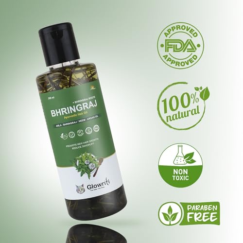 Image of Ayrvedic Natural Maha Bhringraj Hair Oil (200ml) - For Controlling Hair Fall | Reduce Dandruf | Nourishing Oil For Healthy Hair Growth | Paraben & Silicone-Free Suitable For All Hair Types