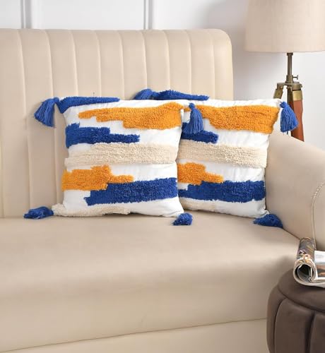 Image of Furnistitchs Premium Decorative Throw Cushion Pillow Cover Boho Home Decor - Living Room Bedroom Couch Sofa Cushion Covers 16 inch x 16 inch (1, Multi Abstract)