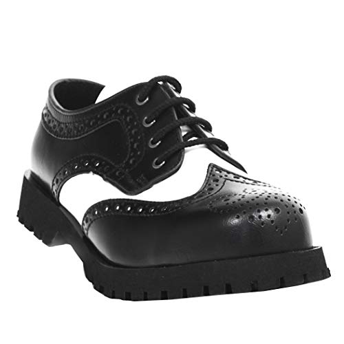 Zapatos Budapest de 4 agujeros Boots & Braces negro/blanco con ajuste cómodo en talla 42