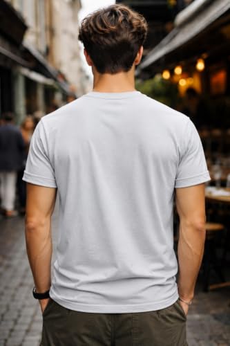 Image of INKKR Men's Solid Round Neck Half Sleeve Classic Cotton Bio-wash T-Shirt | Crew Neck Cotton Tshirt for Men