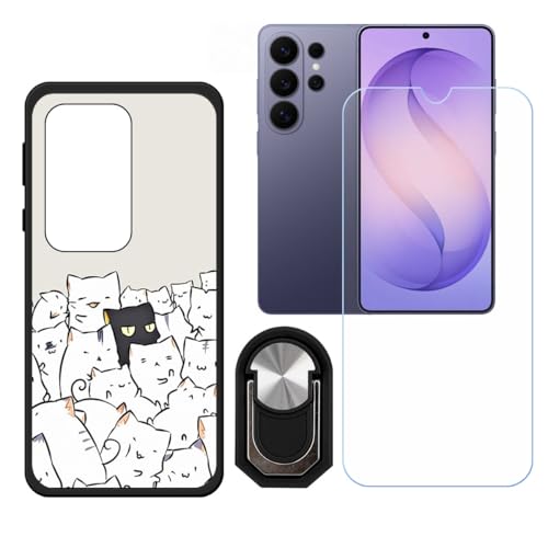 BMPNLSZ �K�p Samsung Galaxy S26 Ultra�p+HD�����K���X�ɓK�����ėpTPU�P�[�X�A�V���J�Q���P�[�X�o���p�[�ی�o�b�N�P�[�X-�ɓK����9�d�x�X�N���C�u�h�~�X�N���[���v���e�N�^(6,9") + ���O���\�Ŕėp�I��360�x��]