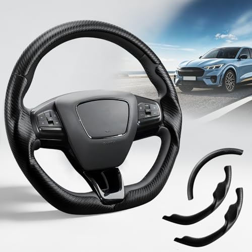Lophnix Steering Wheel Cover for Ford Mustang Mach-E 2021-2026, Matte Black