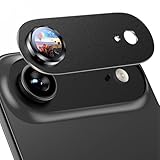 Uyiton Compatible with iPhone Air Camera Lens Protector - [Not Easy to Break][Strong Adsorption][Case-Friendly] Metal Tempered Glass Rear Camera Screen Cover - Space Black
