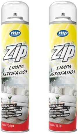 Kit 2 Limpa Estofados Spray Zip Clean 300ml / 251g Remove Lavagem...