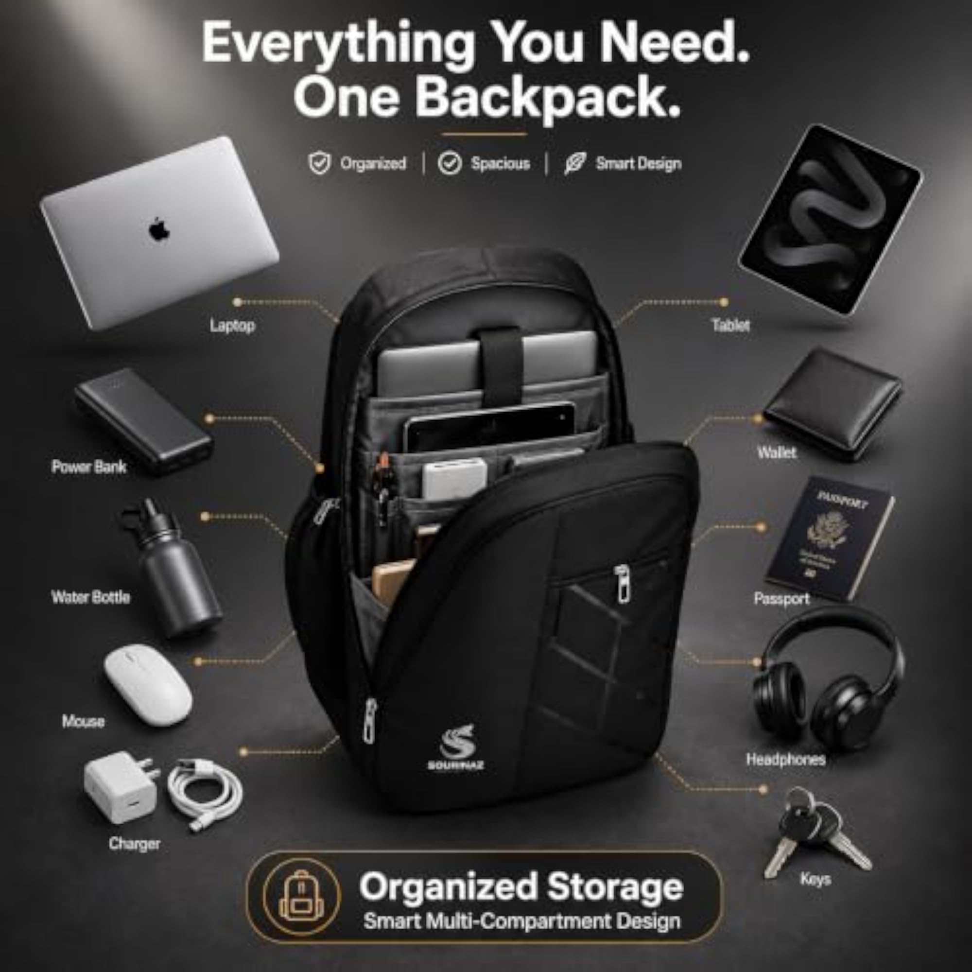 Premium Laptop Backpack for Men & Women, Stylish Bag