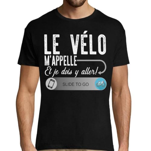 T-shirt homme vélo imprimé en France : vêtement humour papa pour anniversaire original