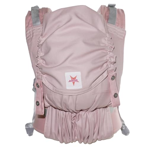 KOKADI Babytrage Flip Just (Babysize) – Ergonomisch, sicher & anpassbar, handgefertigt aus 100% Bio-Baumwolle – Ab Geburt bis 15 kg, einfach anzulegen, ideal für den täglichen Gebrauch – Rosé