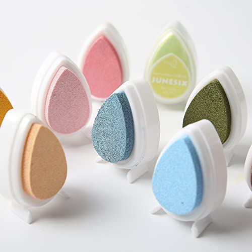 Stamp Pad,17 Colors Water Drop Pigment Ink Pads for Stamps,Scrapbooking Color Painting,Wood, Fabric and Paper Surface. Chalk Sticky Inks for Embossing Powder,(17 Pack) - Thumbnail 4