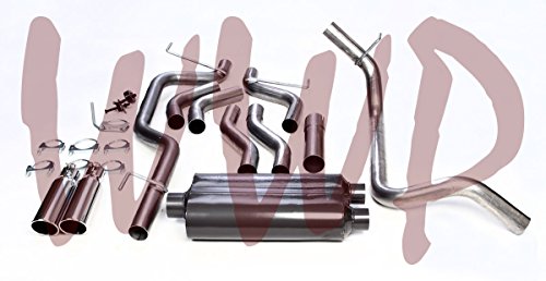 Performance Stainless Steel Ss409 Dual 3" Cat Back Exhaust Muffler System Kit With Polished Tips Compatible With 2006-2008 Dodge Ram 1500 5.7L V8 Hemi Gas Pickup Truck #TOP2