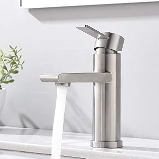 VCCUCINE Modern Commercial Brushed Nickel Single Handle Bathroom Faucet, Laundry Vanity Sink Faucet