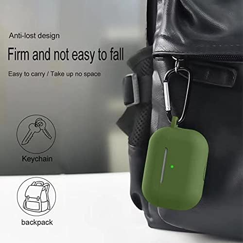 Miniatura 5 de Blaspins Funda para Airpods Pro de 21 generación con llavero 20222019, funda de silicona suave protectora completa que absorbe los golpes, mosquetón