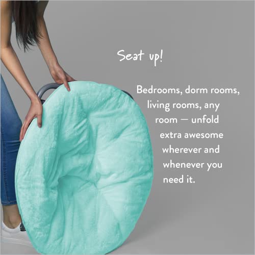 Urban Shop Faux Fur Saucer Chair, Aqua Blue #TOP5