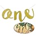 1st Birthday Baby Party Decoration High Chair Glitter Gold ONE Banner