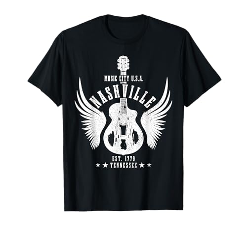 Nashville Guitare Tennessee Country Music City Vintage T-Shirt