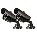 REVO America RCBS30-2ABNDL2 660 TVL Indoor/Outdoor Bullet Surveillance Camera with 80-Feet Night Vision (Gray), 2- Pack