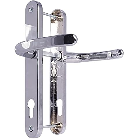 Polished Chrome UPVC Door Handles - 92mm PZ Cover