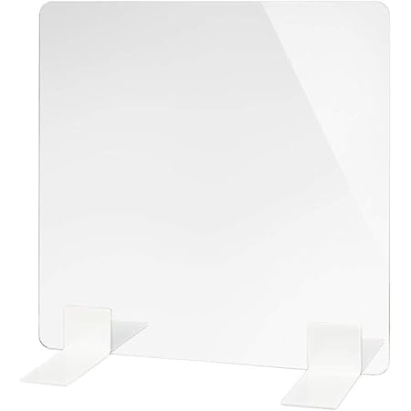 [日本製] ウイルス対策 白スタンド 透明アクリルパーテーション W500mm×H500mm デスクパーテーション アクリル板 仕切り板 衝立 飲食店  オフィス 学校 病院 薬局 [受注生産、返品交換不可] ptl-5050 (W500mm×H500mm)