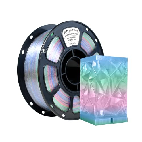iBOSS PLA+ Multicolor Filament 1.75mm 1kg, 3D Printing Filament Translucent, Dimensional Accuracy +/-0.03mm, Fit Most 3D