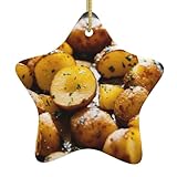Colgante de estrella con estampado de patatas de jardín, colgante de cerámica, perfecto para crear un ambiente romántico y festivo