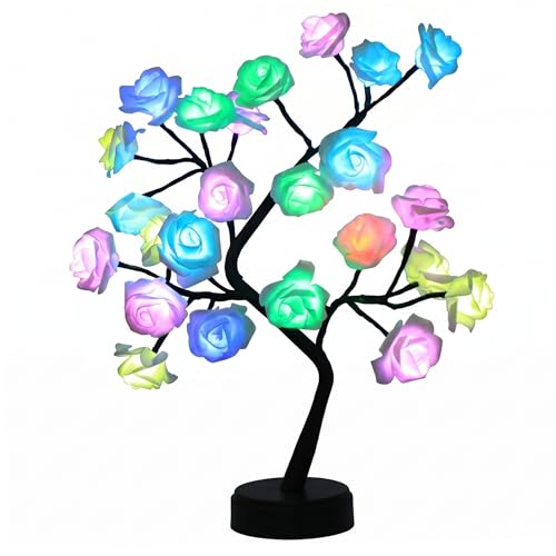 Lampe LED rose télécommande résout éclairage sombre table amovible tactile