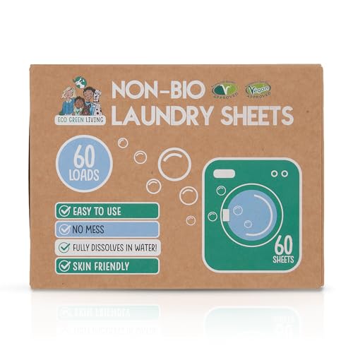 Eco Green Living Unscented Non-Bio Laundry Sheets,...