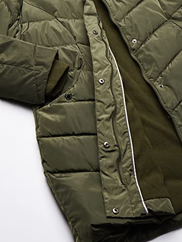Steve Madden Women's Long Heavy Weight Puffer Jacket, Olive, Large #TOP3