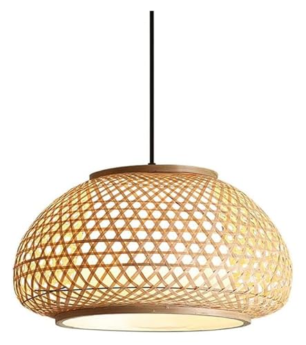 Abat-jour en rotin tissé main pour lampe suspendue bambou d'entrée