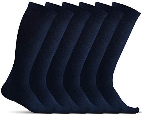 Men’s Compression Socks (6-Pack) – L/XL – Navy - Graduated Muscle Support, Relief