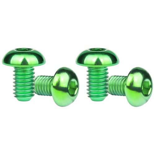Image of Titanium Bolt M3 8 10 12 15mm Allen Key Head Screws for Bicycle Pack of 4 (Green, M3x8mm)