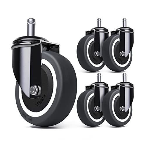 Wudoyo Wide Rubber Office Chair Wheels Replacement Against Hair Stuck Heavy Duty For Carpet Wood Tile Floor(Without Locks) #TOP14