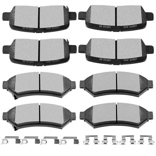 Image of SCITOO D1075 D999 Front Ceramic Rear Semi-Metal Disc Brake Pad Set 8PCS w /Hardware Fit For Buick For Allure 2005-2009,For LaCrosse 2005-2009,For Pontiac For Grand Prix 2005-2008