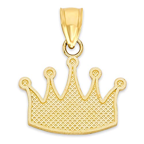Generic 10k Real Solid Gold Tiara Pendant, Crown Princess Jewelry, Royalty Gifts for Her3