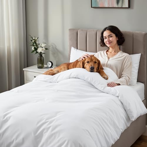 Image of Duvet Cover Twin /Twin XL, 3 PC Cotton Like Polyester, Zipper Closure, White
