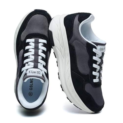 Image of GSLMOLN Women's Casual Walking Shoes Breathable Non Slip Tennis Cushion Fashion Gym Sneakers