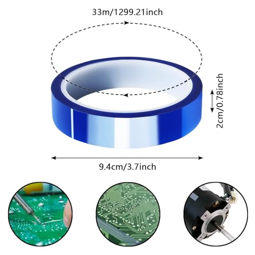 ZEACCT 4 Rollen Wärmeübertragungsband, Sublimation Klebeband, Hitzebeständiges Klebeband, Hochtemperaturbeständiges Polyimidband, Hochtemperaturband, zum Löten und Abdecken