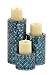 Deco 79 Metal Mosaic Candle Holder, 10 by 7 by 4-Inch, Set of 3