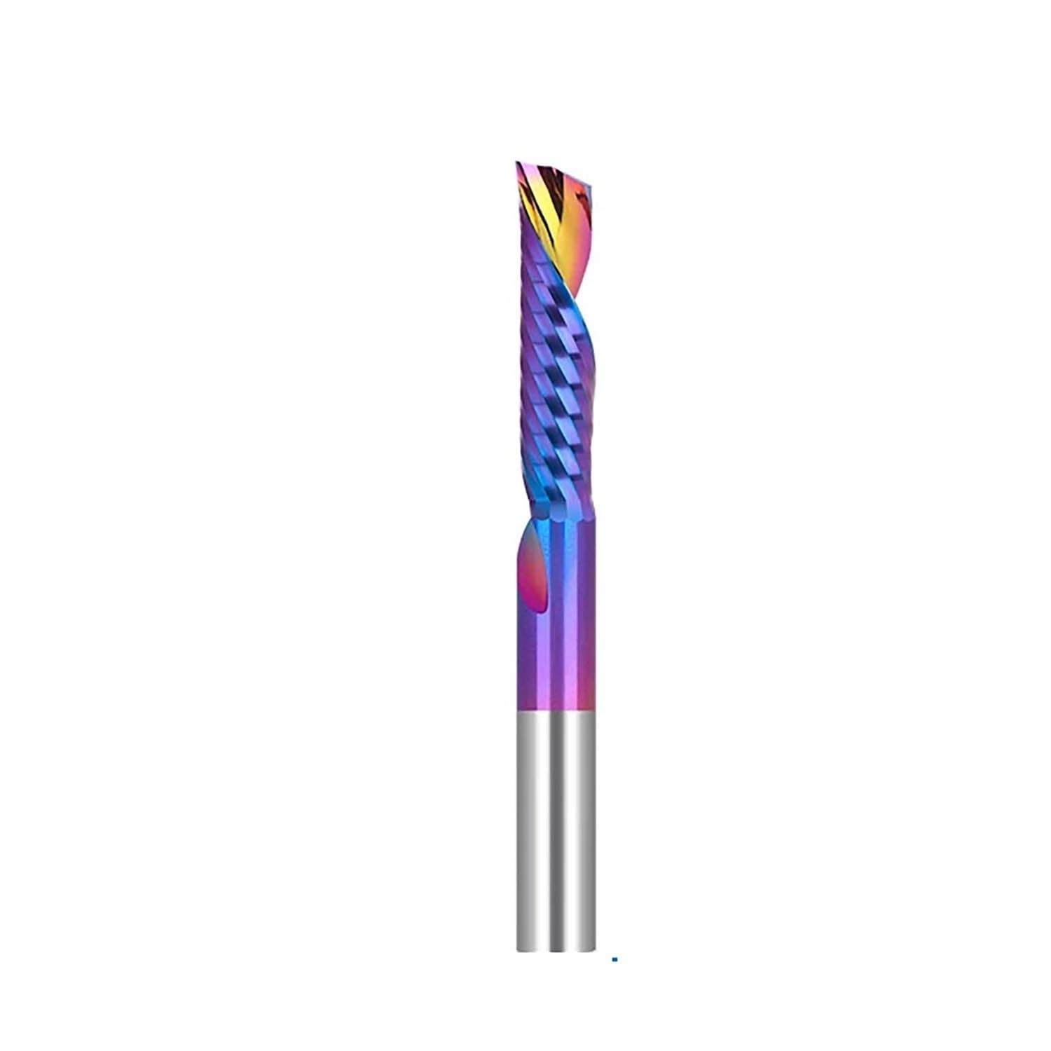 3.175-12mm Shank Down Cut Carbide Endmill CNC Milling Cutter Engraving Bit for Woodworking Tool Single Flute Router Bit (Size : 6x6x22x55L)