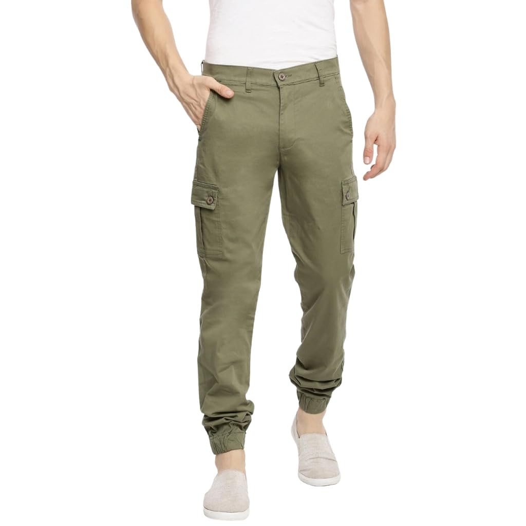 The Indian Garage Co Men’s Slim Fit Cargos – Stylish and Comfortable Cargo Pants for Men