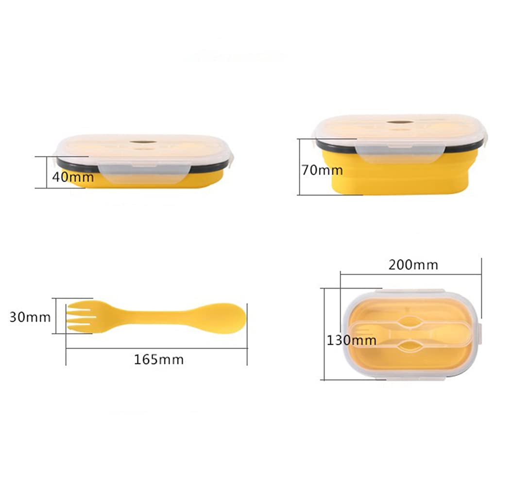 Lunch Box In Silicone Per Adulti 800 Ml - Contenitore Pranzo Bento A Prova Di Perdite, 3 Scomparti, Senza BPA, Microonde E Lavastoviglie (Rosa) - 4