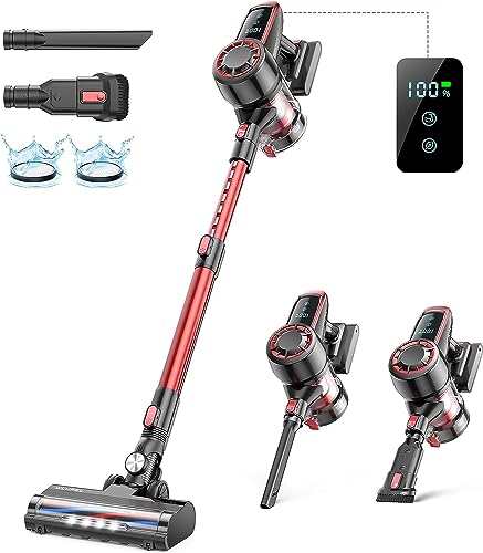 WLUPEL Cordless Vacuum Cleaner, Stick Vacuum with 30KPA Powerful Suction, 400W Lightweight Handheld Vacuum with LED Display for Hardwood Floor Carpet Pet Car Cleaning (Hero 8-Red) WLUPEL Cordless Vacuum Cleaner, Stick Vacuum with 30KPA Powerful Suction, 400W Lightweight Handheld Vacuum with LED Display for Hardwood Floor Carpet Pet Car Cleaning (Hero 8-Red)