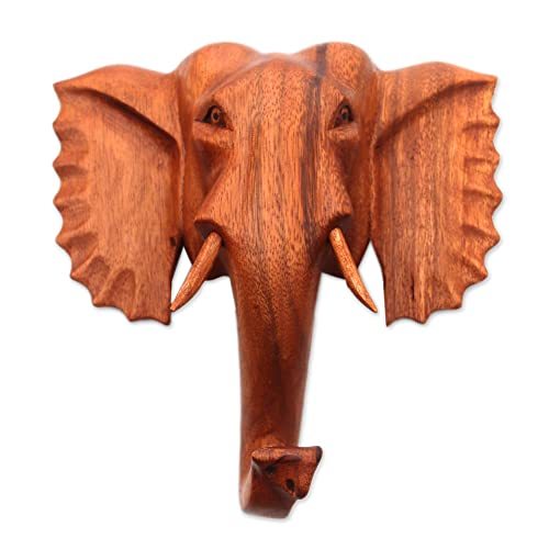 Novica Elephant Prince Wood Wall Sculpture #TOP28