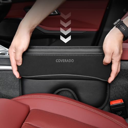 Image of Coverado Universal Car Seat Gap Filler Organizer, Premium Suede Leather Car Seat Side Gap Filler, Seat Gap Storage Box for Suv Truck, Car Interior Accessories
