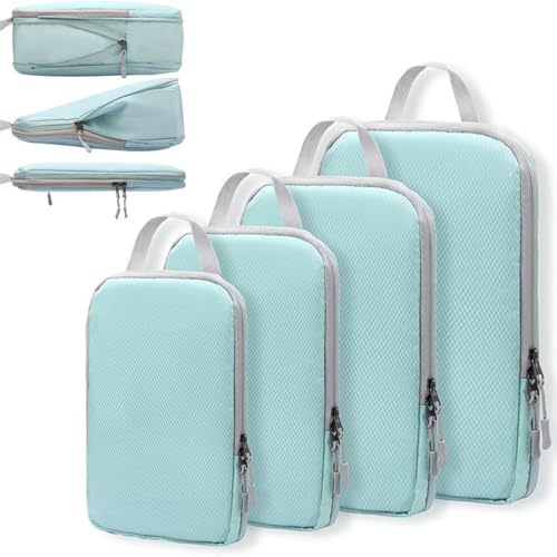 Paquete de 4 paquetes de compresión expandible, expandible, organizador de equipaje de viaje para maletas, ligero, organizador de suministros de viaje para mochilas, para mochileros, equipo de