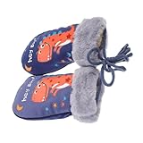 [TEHAUX] キッズ防風裏起毛グローブ 用冬用アウトドア手袋 耐寒厚手サイクリングハイキング対応 かわいい恐竜デザイン 歳適合