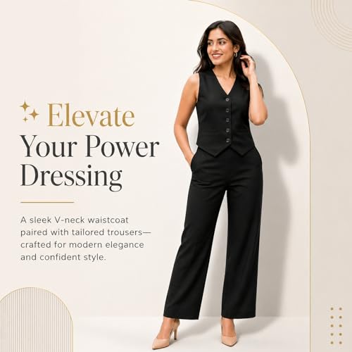 Image of Women Cotton Blend Western Co-Ord Set | Stylish Top & Pant Set for Women | Dress For Womens | Casual High Waist Solid Pant Outfit